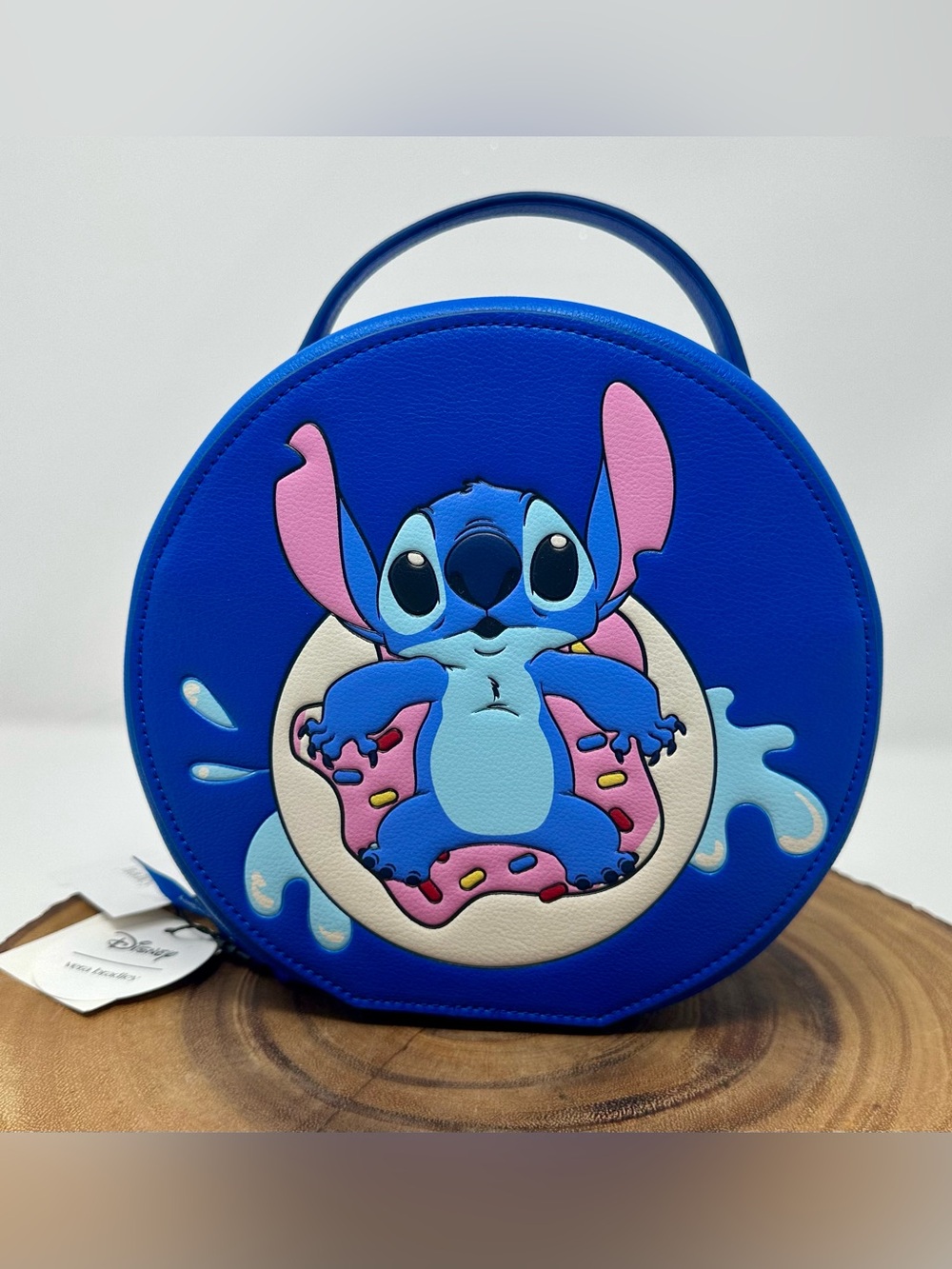 Vera Bradley Blue Stitch Donut Round Handbag